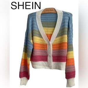 SHEIN🧡Multicolor Striped Cardigan